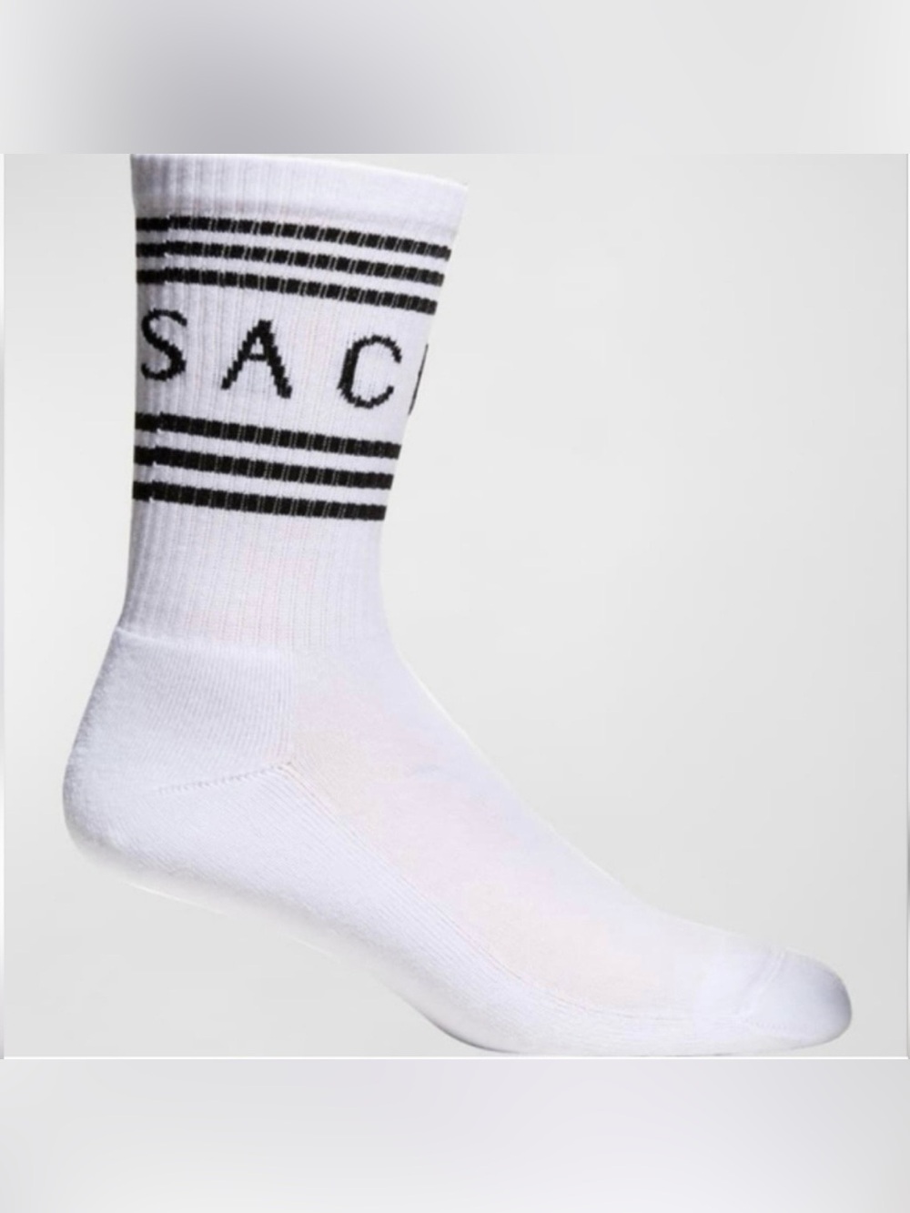NWT Versace Athletic Band Logo Crew Socks Unisex Size M